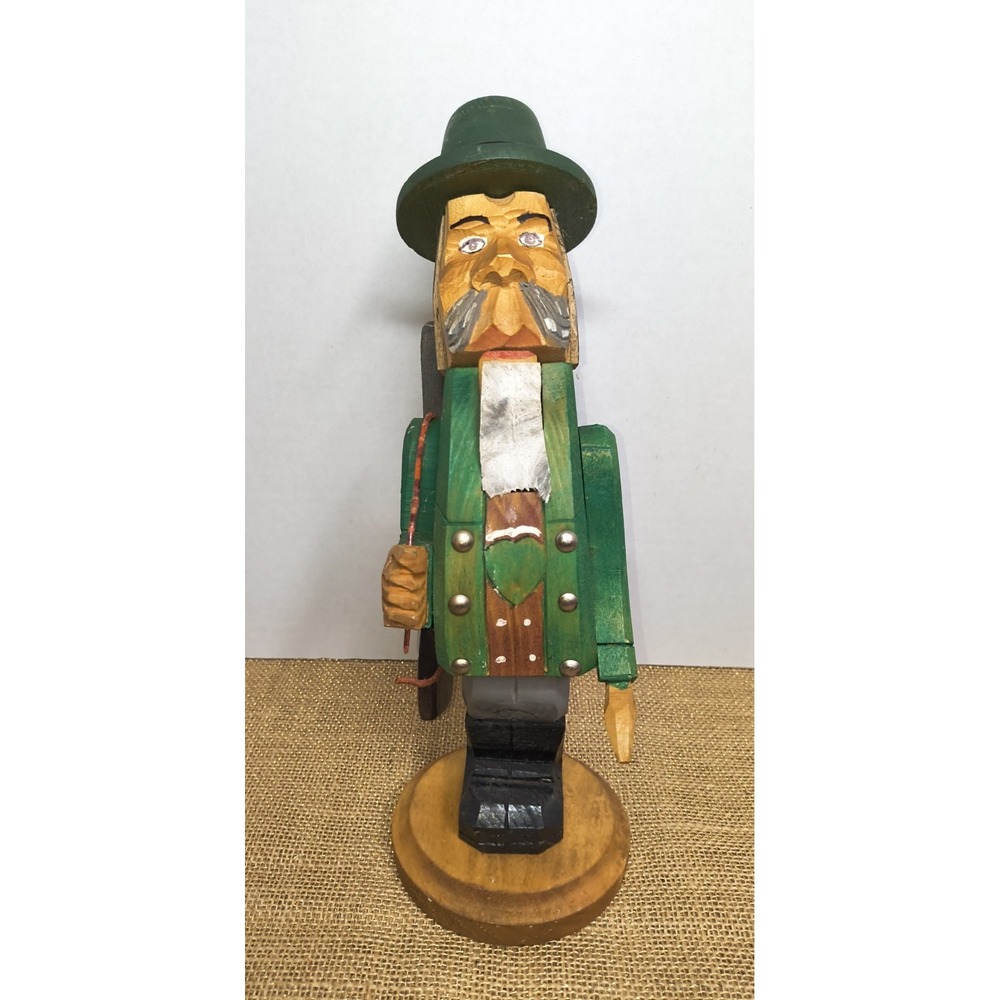Hand Carved Wooden Nutcracker German Folk Art Hunter Black Forest Germany JoWei